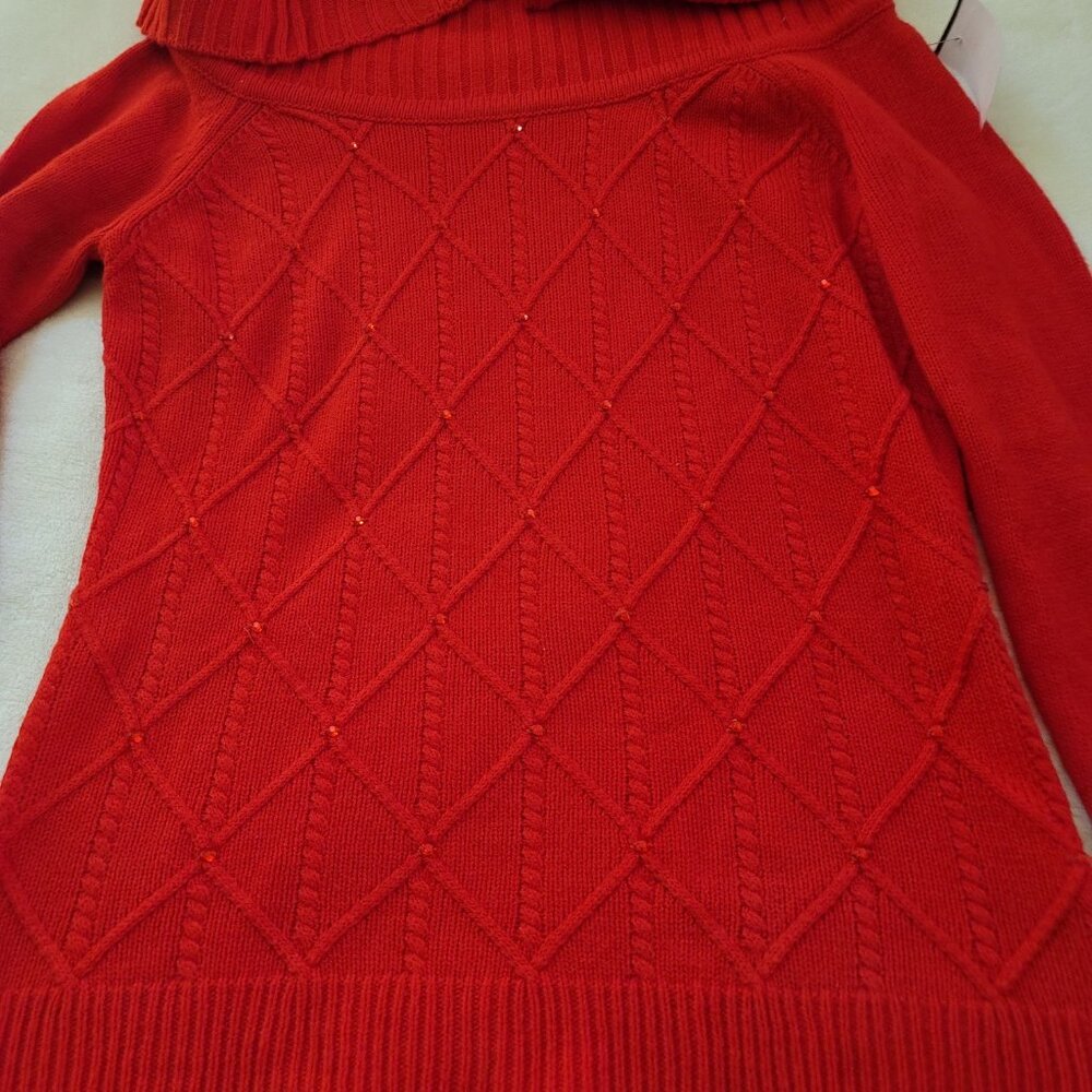 Beautiful Red Long Sleeve with Sparkles/Rhinestones Sweater